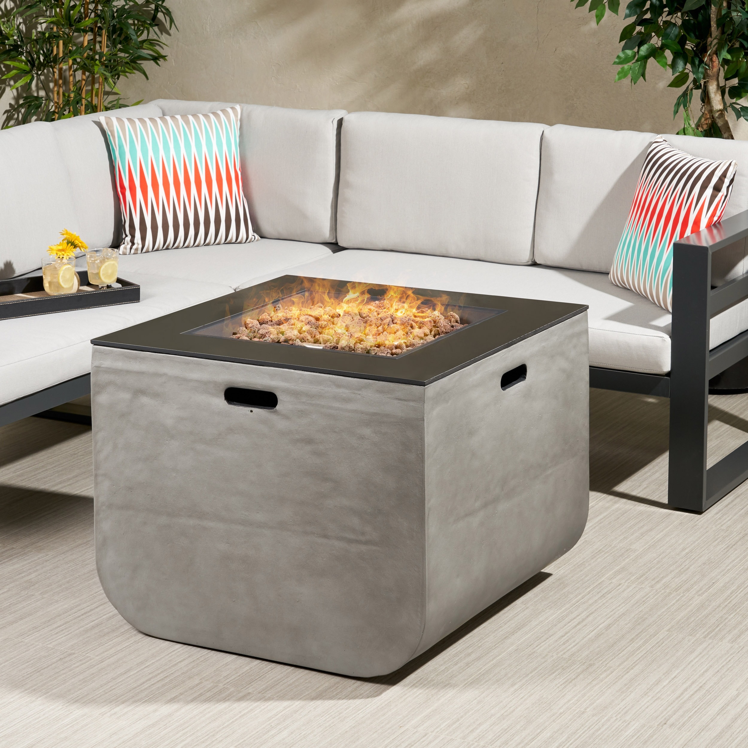 Ainsley outdoor modern concrete sale propane fire pit table