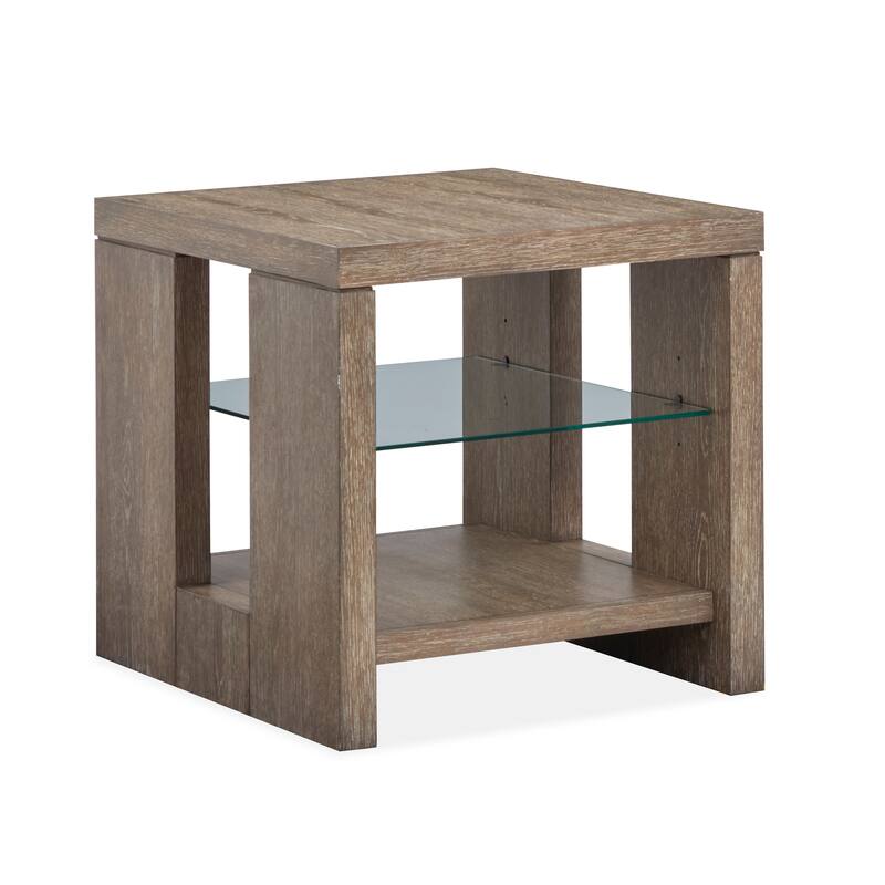 Magnussen Home Conway Spiced Brown Rectangular End Table - 24''W x 26''D x 24''H - 24''W x 26''D x 24''H