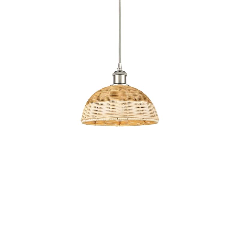 Innovations Lighting 516-1P-8-9 Bristol Natural II Pendant Bristol - Polished Nickel / Natural