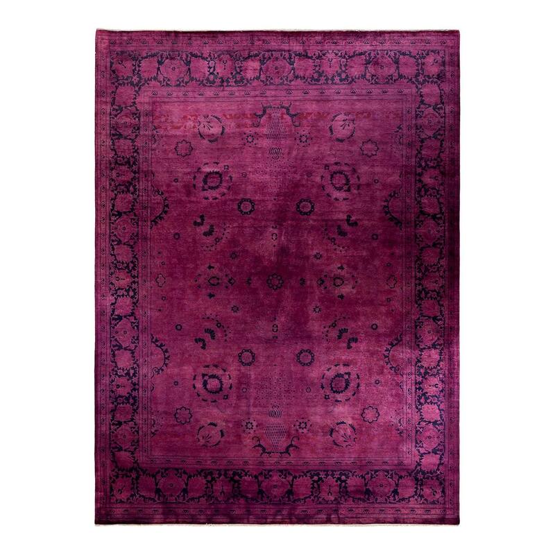 Fine Vibrance, One-of-a-Kind Hand-Knotted Area Rug - Black, 9' 2" x 12' 1" - 9' 2" x 12' 1"