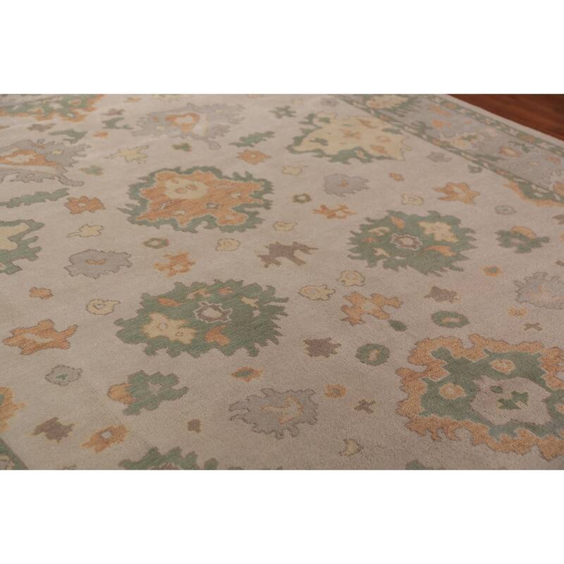 Floral Oushak Oriental Area Rug Handmade Wool Carpet - 9'2"x 11'9"