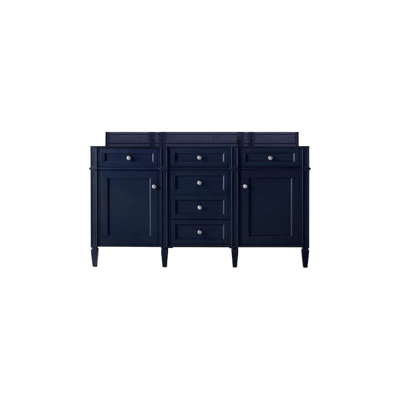 James Martin Vanities Brittany 60" Double Vanity, Victory Blue - Victory Blue Cabinet Base Only - No Top