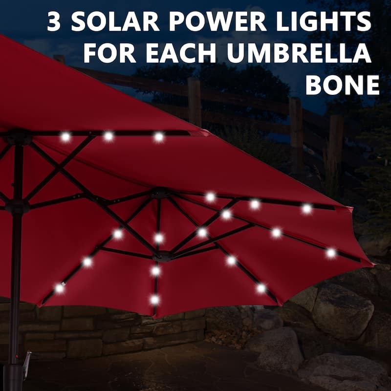 Autlaycil 13 ft Patio Umbrella with Crank Outdoor Umbrella with Base