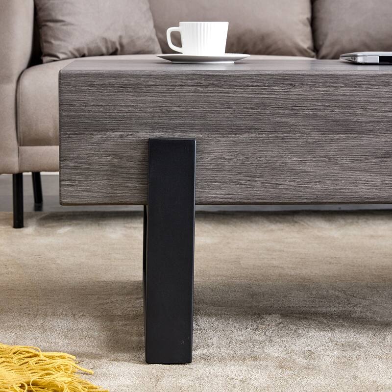 Black and Grey texture sticker MDF Coffee Table