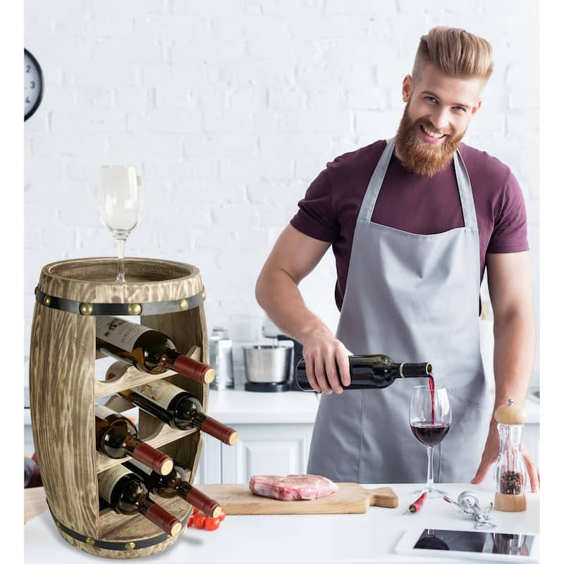 CoTa Global Modern Alexander Wine Rack - Freestanding Wooden Barrel