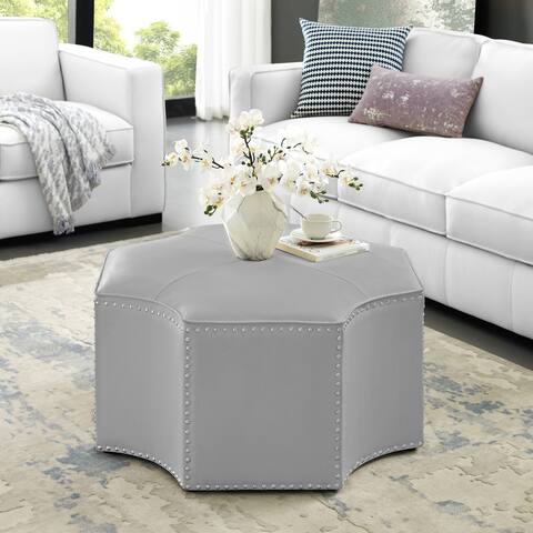 Kraam Octagon Cocktail Ottoman For Living Room, Entryway