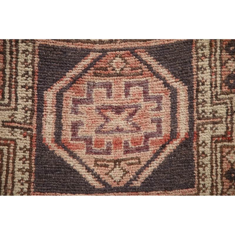 Gharajeh Persian Vintage Runner Rug Hand-knotted Wool Carpet - 2'10"x 10'6"