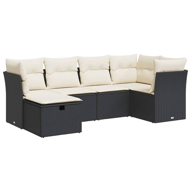 vidaXL Garden Sofa Set Beige/Black/Brown/Grey