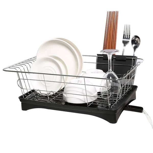 Antimicrobial Dish Drying Rack Collapsible Dish Rack Over-The-Sink