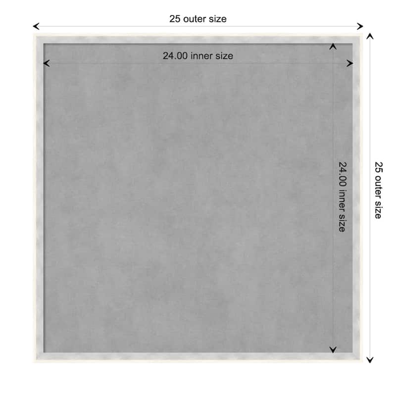 Amanti Art Paige White Silver Framed Magnetic Board - Board Size 24x24