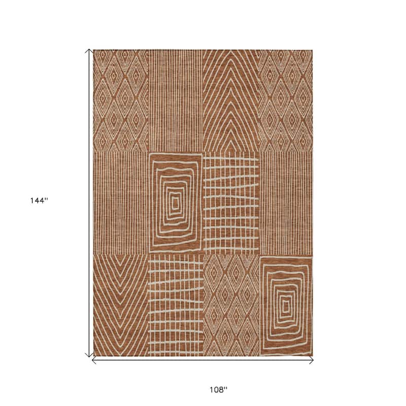 HomeRoots Geometric Transitional Rectangle Outdoor Rug