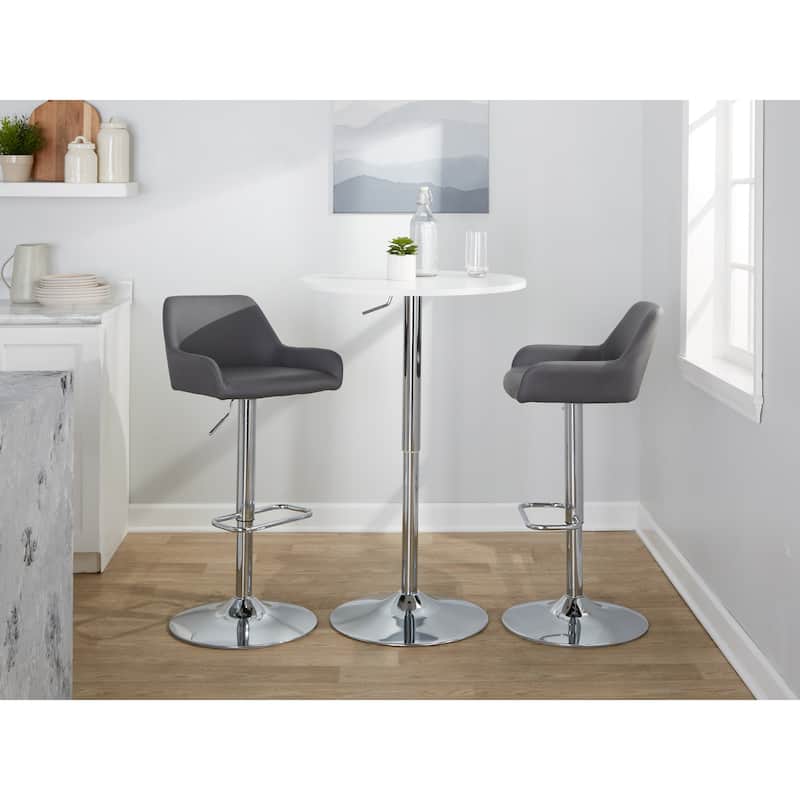 Porch & Den Galotti Adjustable Bar Stool with Rounded Rectangle Footrest (Set of 2)