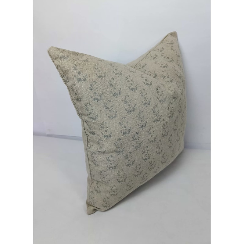 Linen Farmhouse Block print pillow Cover - Patjhad