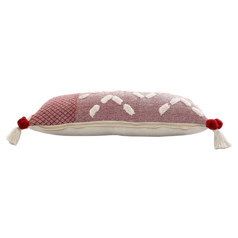 Sevita Heute Red Zeal Pom Throw Pillow