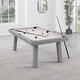 preview thumbnail 36 of 52, Newport Outdoor Patio 7ft Slate Pool Table Dining Set with 2 Benches & Accessories, Cement Finish