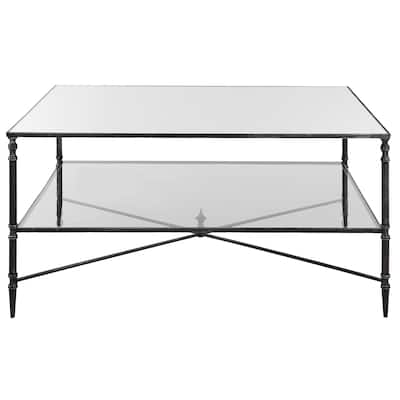 Uttermost Henzler Mirrored Steel Coffee Table - 37.75"W x 19.25"H x 28"D
