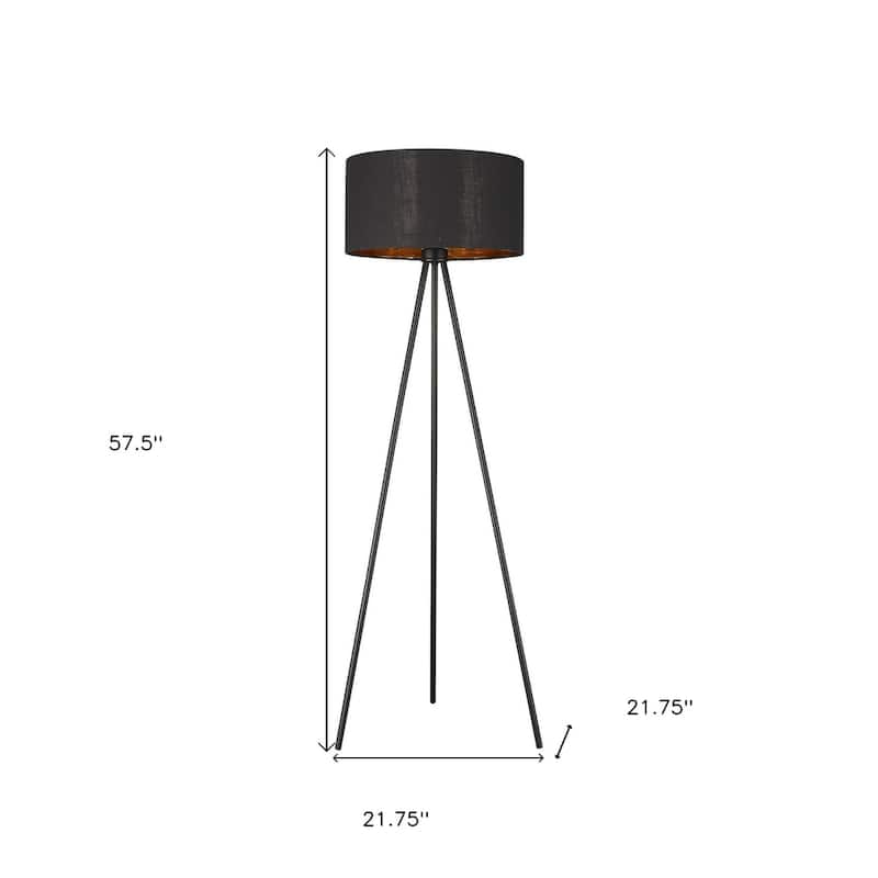 58-Inch Tripod Floor Lamp with Plastic Shade and Dimmable Light - 21.75" x 21.75" x 57.50"