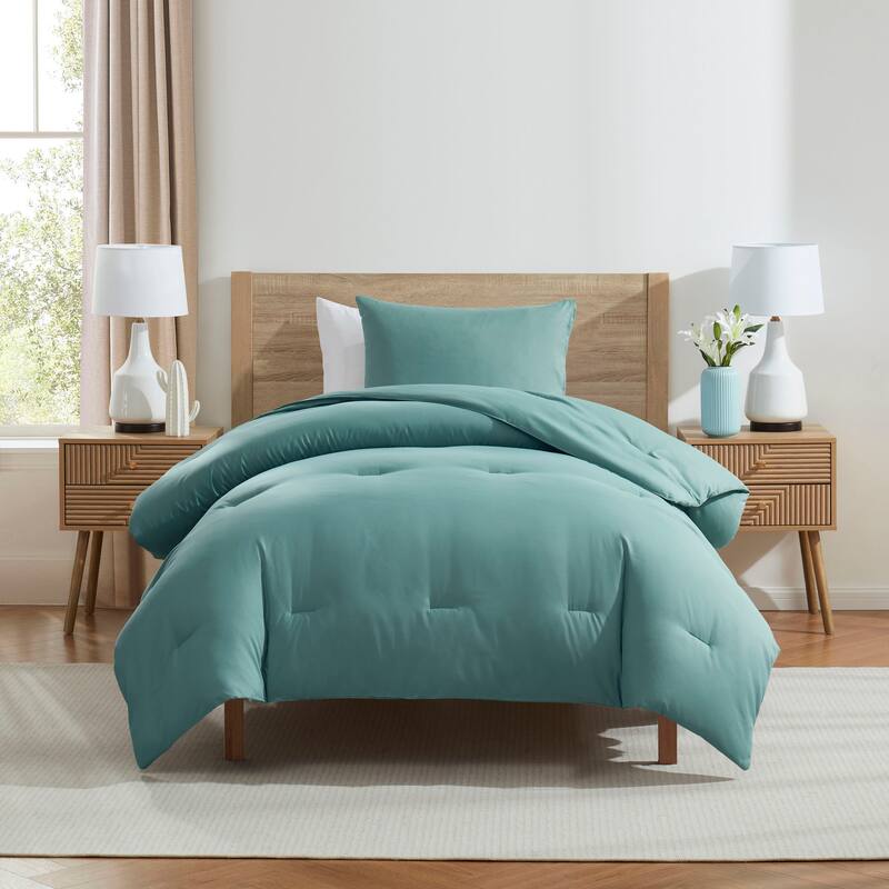 Empyrean Modern Reversible Comforter - Sea Foam Blue - Twin XL
