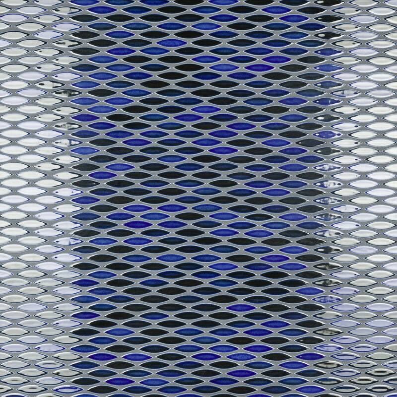 Merola Tile Pescado Glossy Azul 12" x 12-1/2" Porcelain Floor and Wall Tile
