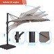 preview thumbnail 12 of 30, AOOLIMICS 11ft. Cantilever Outdoor Solar-lighted LED Aluminum Umbrellas w/Base Stand, Patio Round Offset Market Umbrella