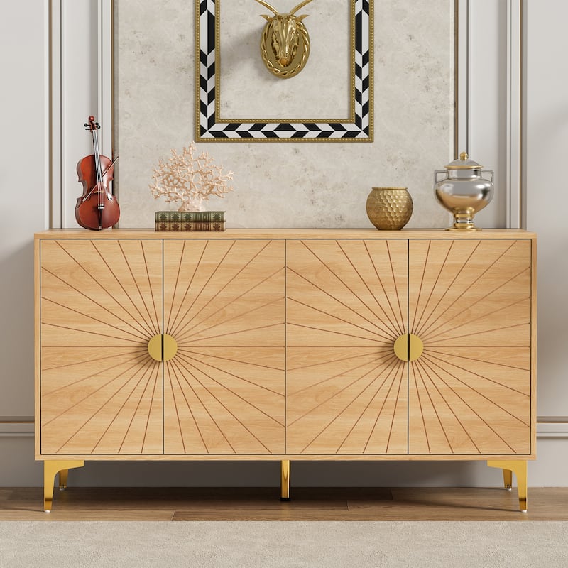 Sideboard Buffet Cabinet with Storage Four Door Adjustable Shelves