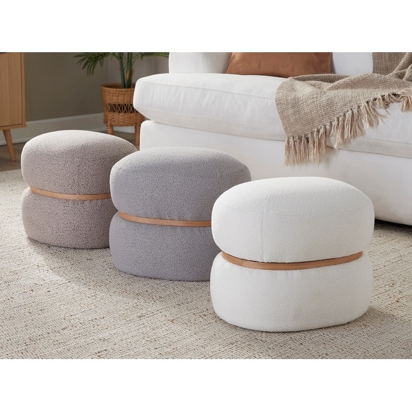 slide 2 of 23, Carson Carrington Lena Pouf Ottoman with Natural Wood Accent