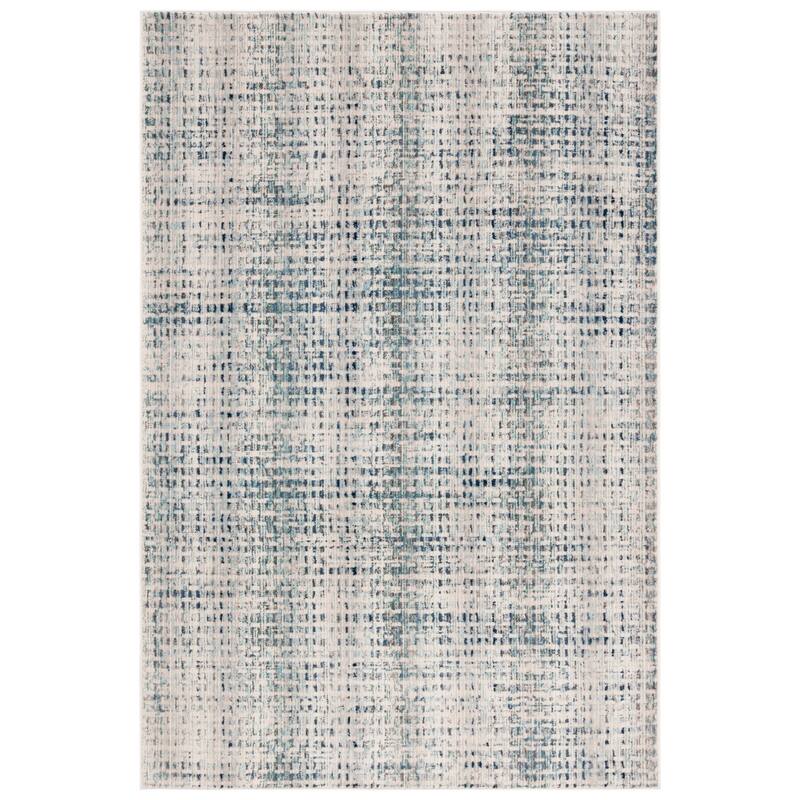 SAFAVIEH Rainbow Szonja Indoor/Outdoor Boho Waterproof Patio Backyard Rug - 4' x 6' - Blue/Ivory