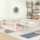 preview thumbnail 6 of 19, Full Size Upholstered Platform Bed with Guardrail and Pillow