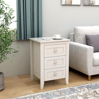 3 Drawer Nightstand with Charging Station and USB Ports & Power Outlets,Wooden Bed Side Table NightStands for Bedrooms