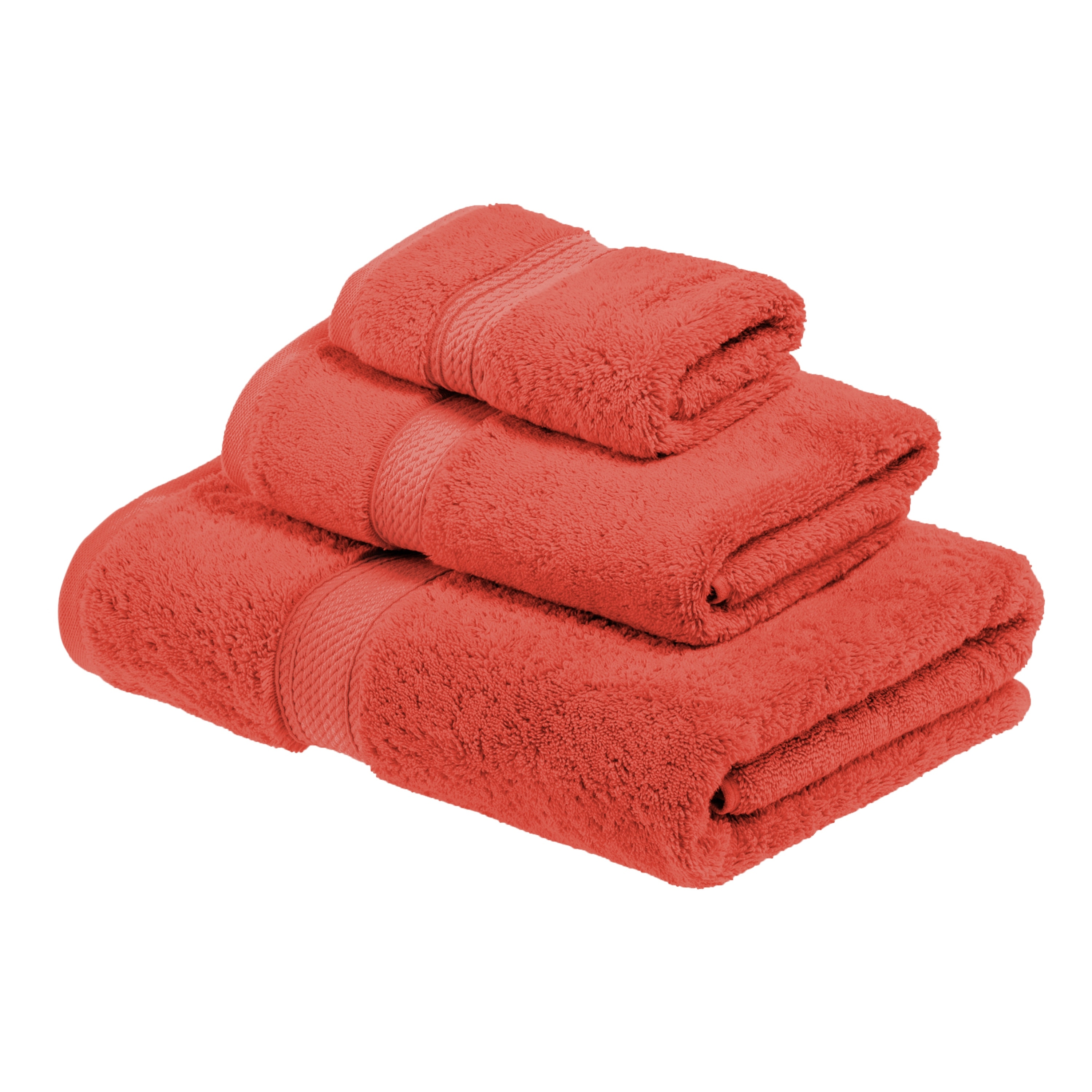 8pc Cotton Bath Towel Set Coral