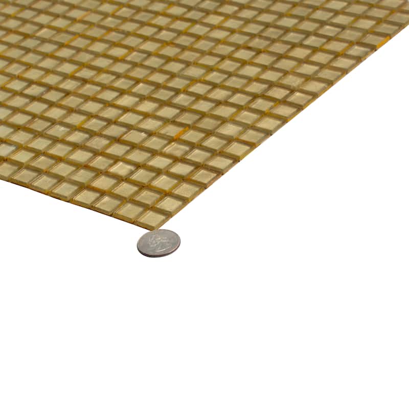 Apollo tile 12" x 12" Skosh Glossy Satin Sheen Gold Glass Tile (18.69 sq ft/case) - 20 Pack