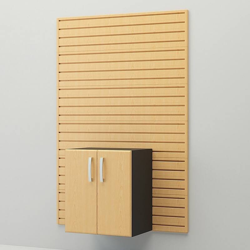 36 Piece Slatwall Panel, Cabinet, Hook, Bin, Shelf and Workstation Storage Set