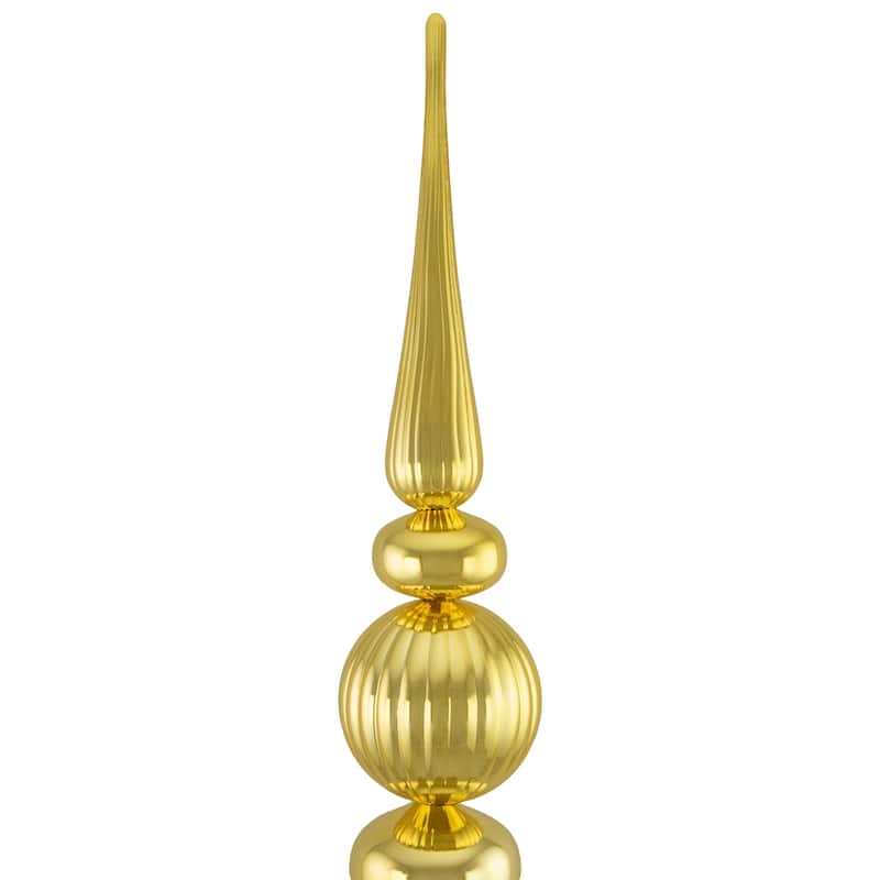 54" Shiny Gold Glittered Topiary Finial Tower Christmas Decor