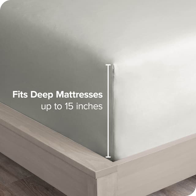 Bare Home 2-Pack Microfiber Fitted Bottom Sheets Deep Pocket