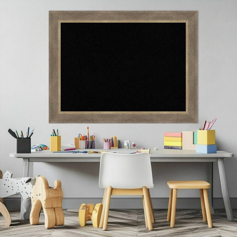 Driftwood Tan Wood Framed Cork Board - Bulletin Board, Organization Board, Pin Board