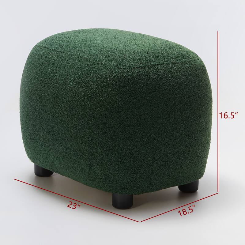 KINWELL 2-Piece Sherpa Living Room Set 1 Accent Chair 1 Boucle Ottoman
