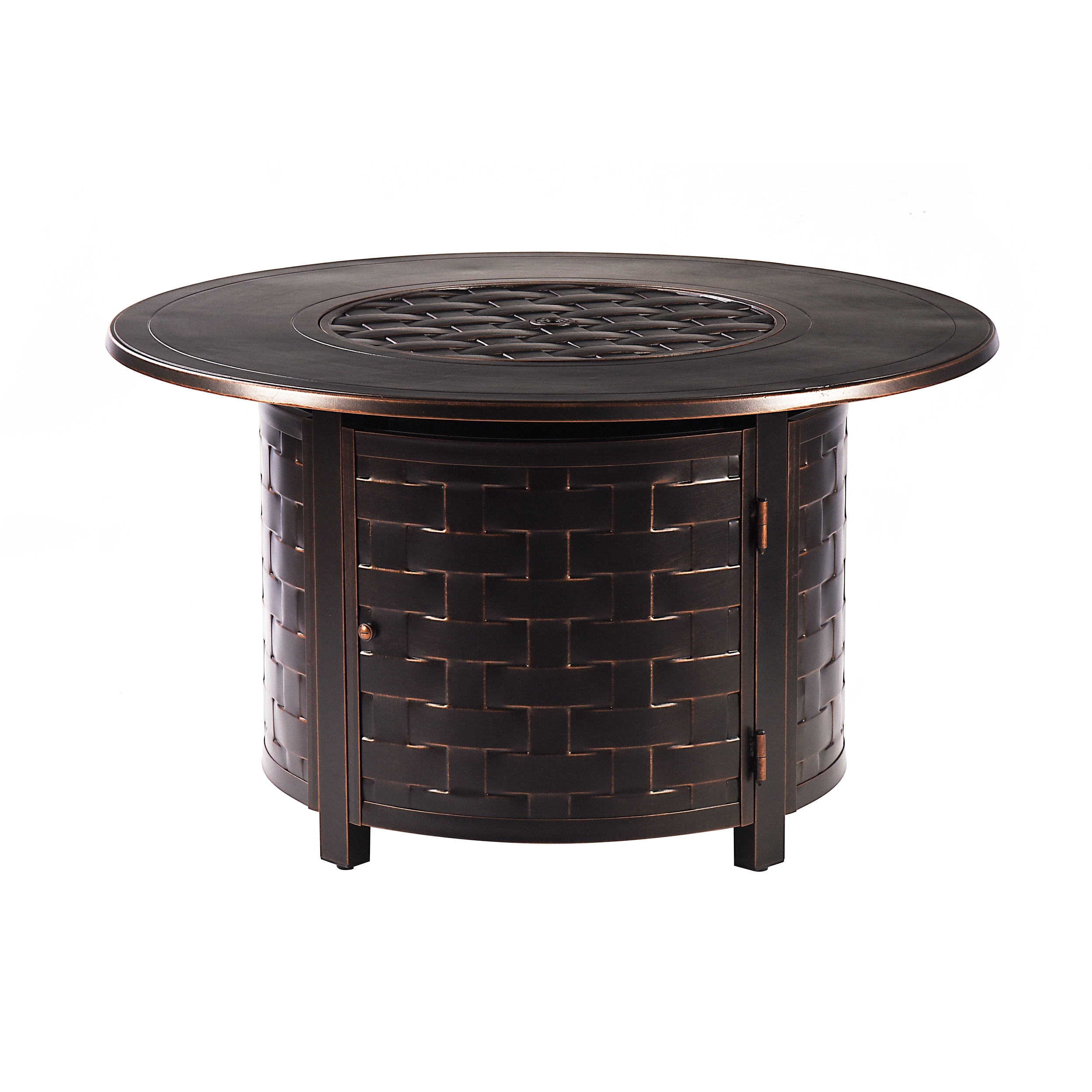 Round aluminum propane online fire pit table