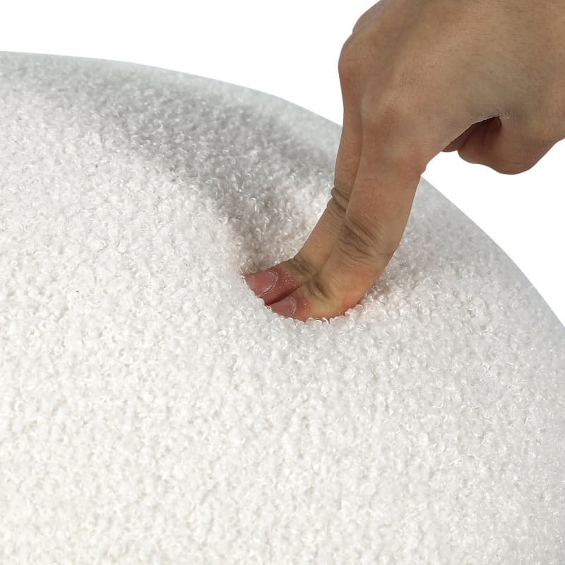 Adeco Large Mushroom Ottoman Velvet Foot Stool