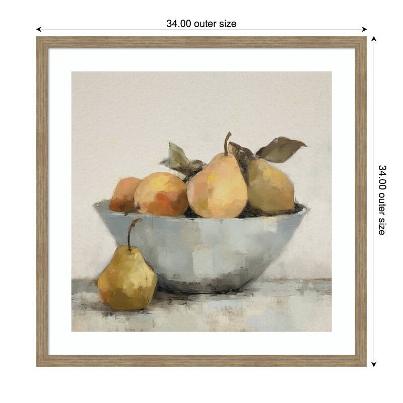 Kate and Laurel Framed Art Still Life Fruit In A Bowl Vintage Style by The Creative Bunch Studio