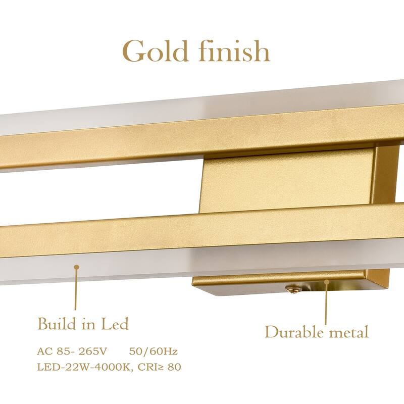 Manarola Modern LED Bathroom Vanity Light Brass Wall Sconce , Vanity Light