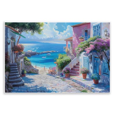 Stupell Seaside Village Cobblestones Wall Plaque Art Design By LSR Design Studio