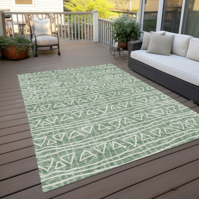 Machine Washable Indoor/ Outdoor Chantille Boho Morrocan Rug