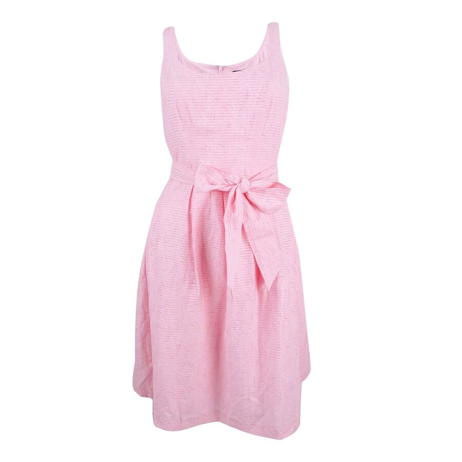 belted fit and flare dress