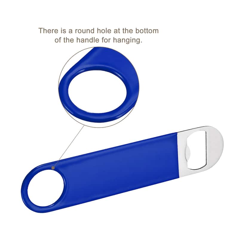Bottle Opener, 2pcs 7" Stainless Steel Flat Beer Bottle Opener