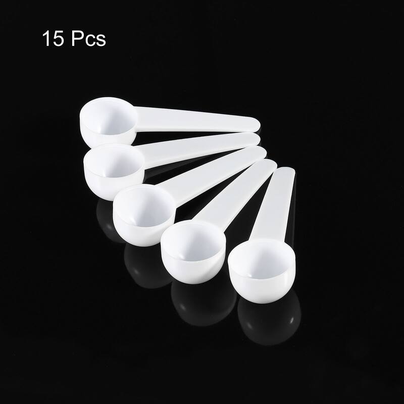 Micro Spoons 5 Gram Measuring Scoop Round Bottom Mini Spoon 15Pcs - White