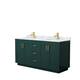 Option Green, Gold Trim, White Carrara Marble Top