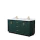 Option Green, Gold Trim, White Carrara Marble Top