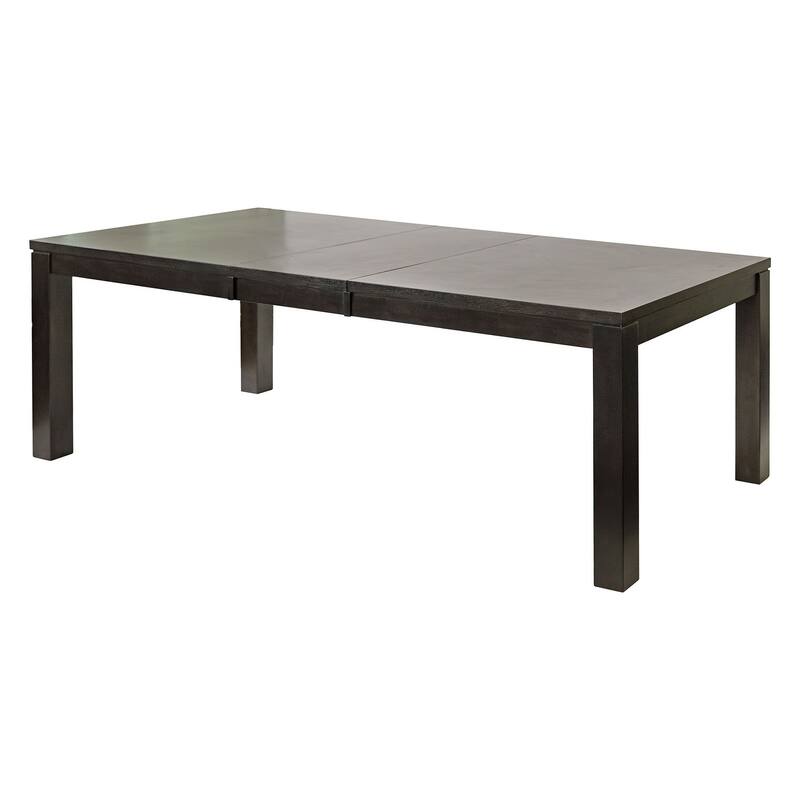 Modern Wood Rectangular Extension Kitchen Dining Table, Black - Large