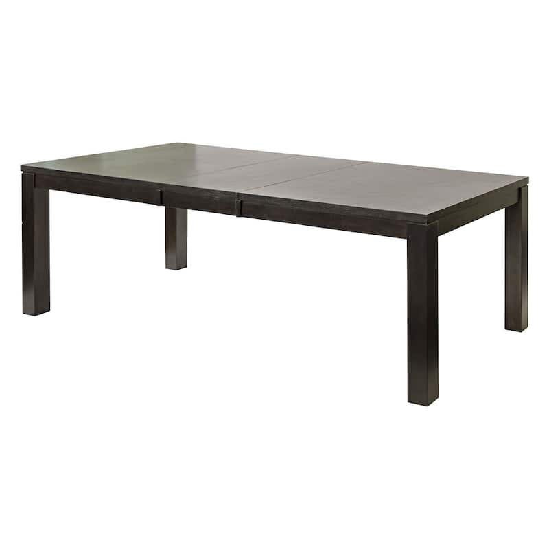 Modern Wood Rectangular Extension Kitchen Dining Table and Six Chairs, Black