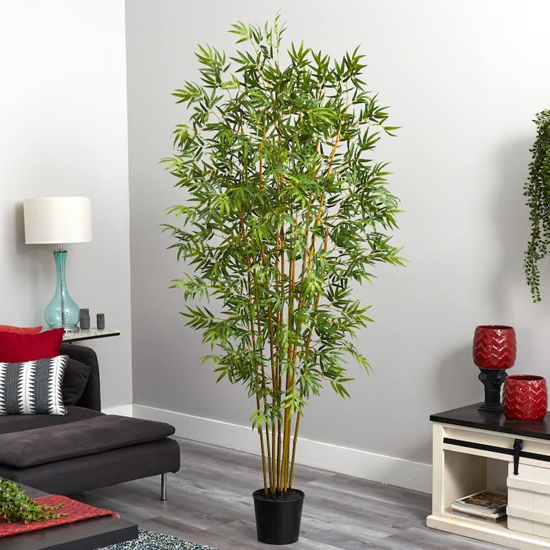 Bamboo Silk Tree 6ft - Realistic Indoor Outdoor Faux Plant Decor 60 Inch Tall - 5ft.
